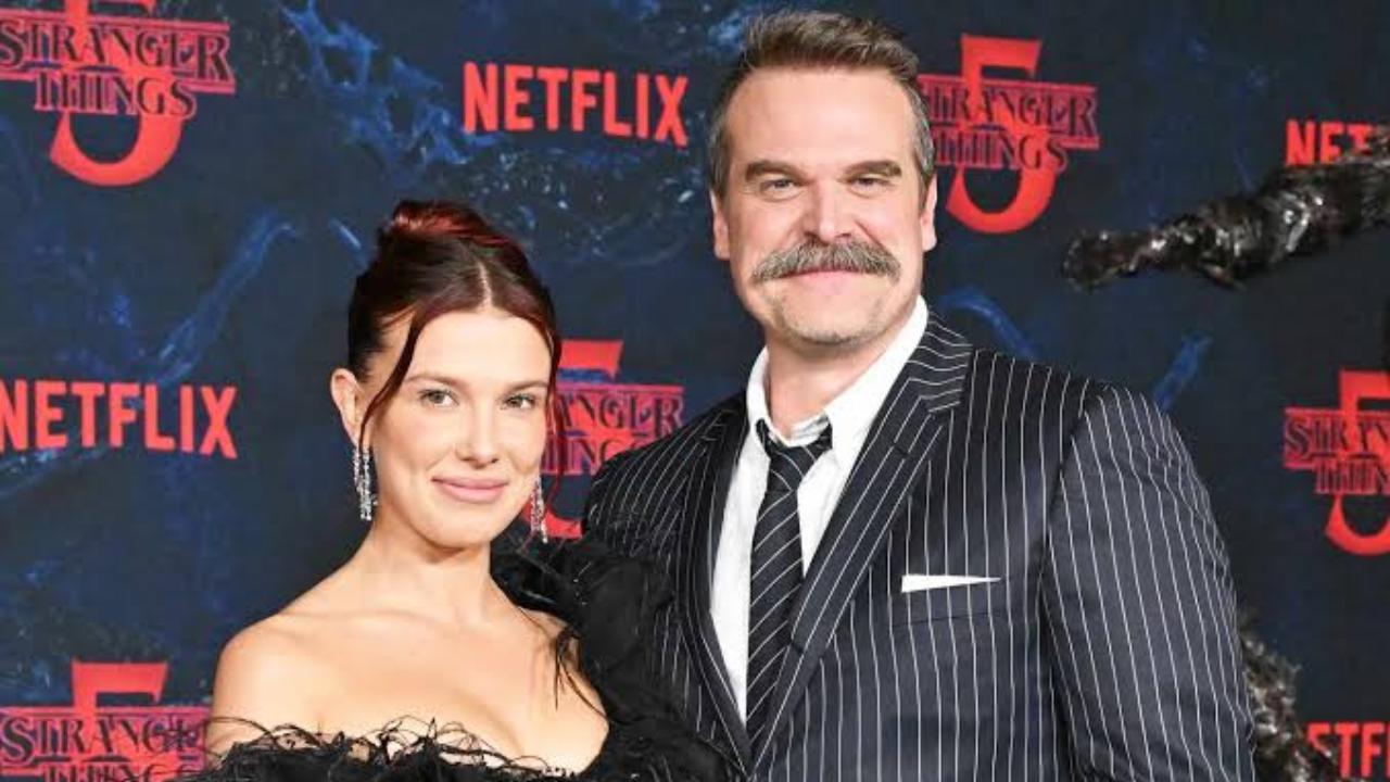 Millie Bobby Brown and David Harbour. Pic via X